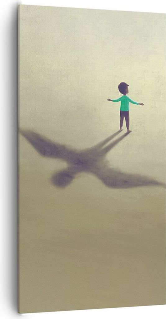 Bild auf Leinwand - Leinwandbild - Einteilig - Kind Symbol Vogel - 65x120cm - Wand Bild - Wanddeko - Wandbilder - Leinwanddruck - Bilder - Wanddeko...