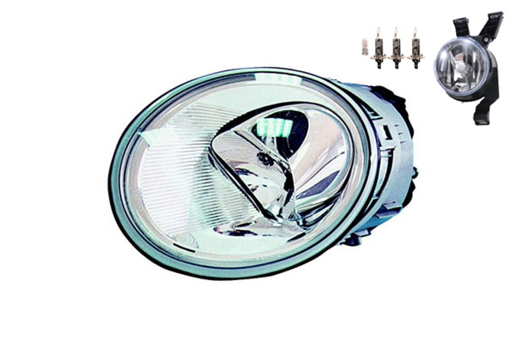 Johns, Scheinwerfer Halogen passend für VW New Beetle 1C 9C 1Y 98-05 H1 R +Nebel+Leuch. 1C0941030J 1C0941030D 1C0941030 1C0941700A