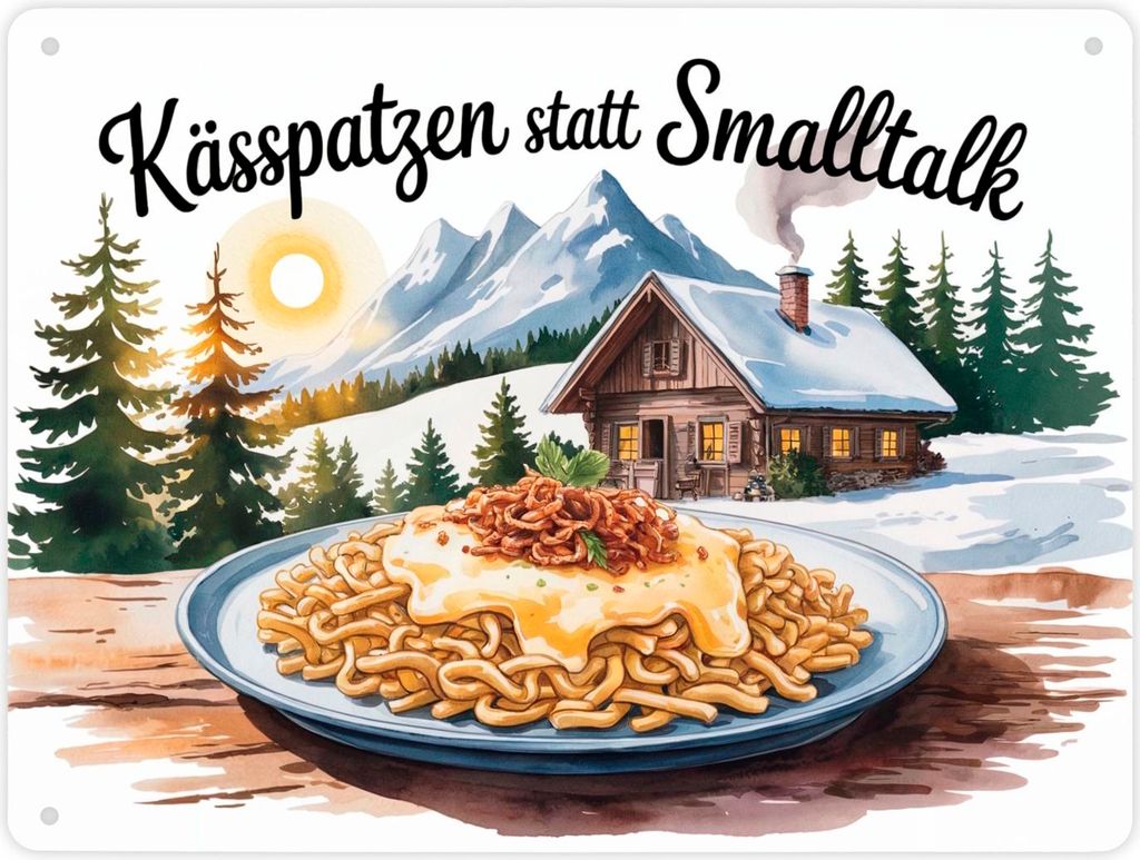 Allgäu Kässpatzen Metallschild XL in 21x28 cm mit Humor