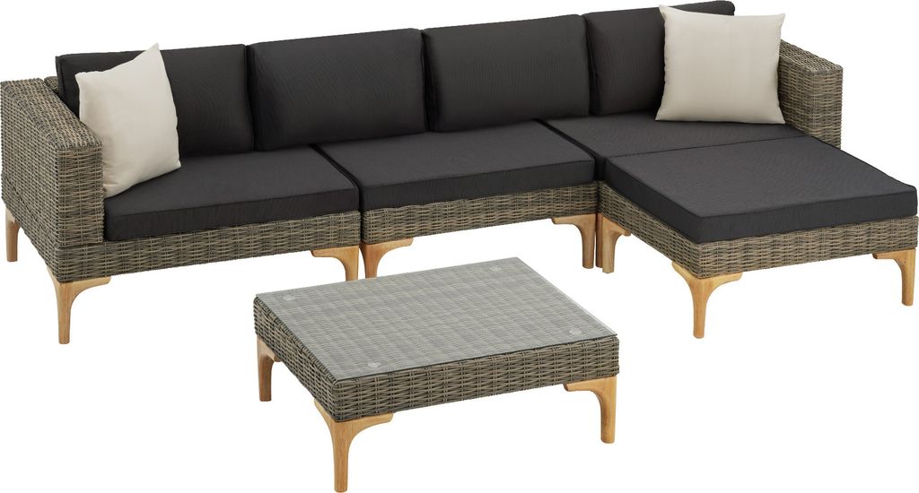 tectake® Rattan Lounge Konstanza mit Aluminiumgestell Produktbild 