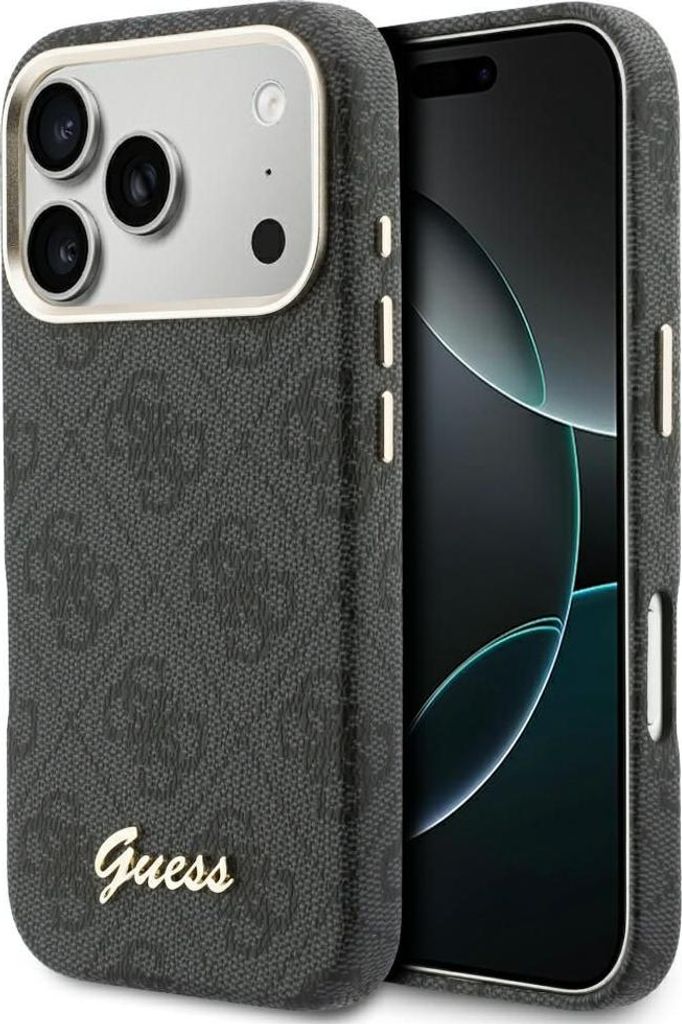 GUESS case passend für IPHONE 17 Pro kompatibel mit MagSafe GUHMP17L5P4FWMSK (PU FW 4G Script) black