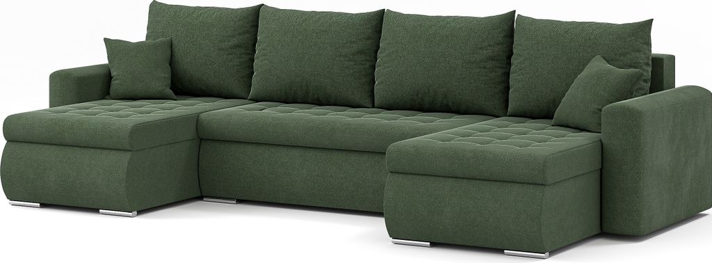 Ecksofa Luis, Eckcouch U-Form, Sofa, Couch, mit Schlaffunktion, Bettkasten, dekorative Steppung, Polstermöbel, Storm 39