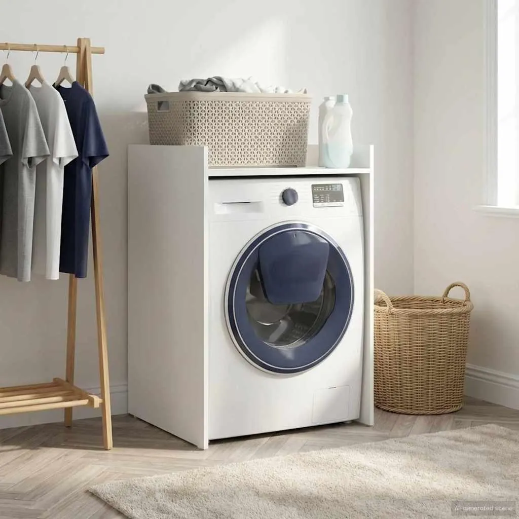 vidaXL Mobile lavatrice bianco 67,5 x 62 x 97 cm Materiale ligneo - 1