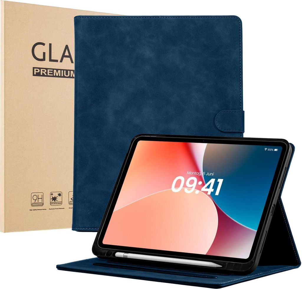 LBH Tablet Schutzhülle + 2x 9H Display Glas für Apple iPad Pro 7. Gen 11 Zoll Cover Case Schutz Tablet Farbe: Blau