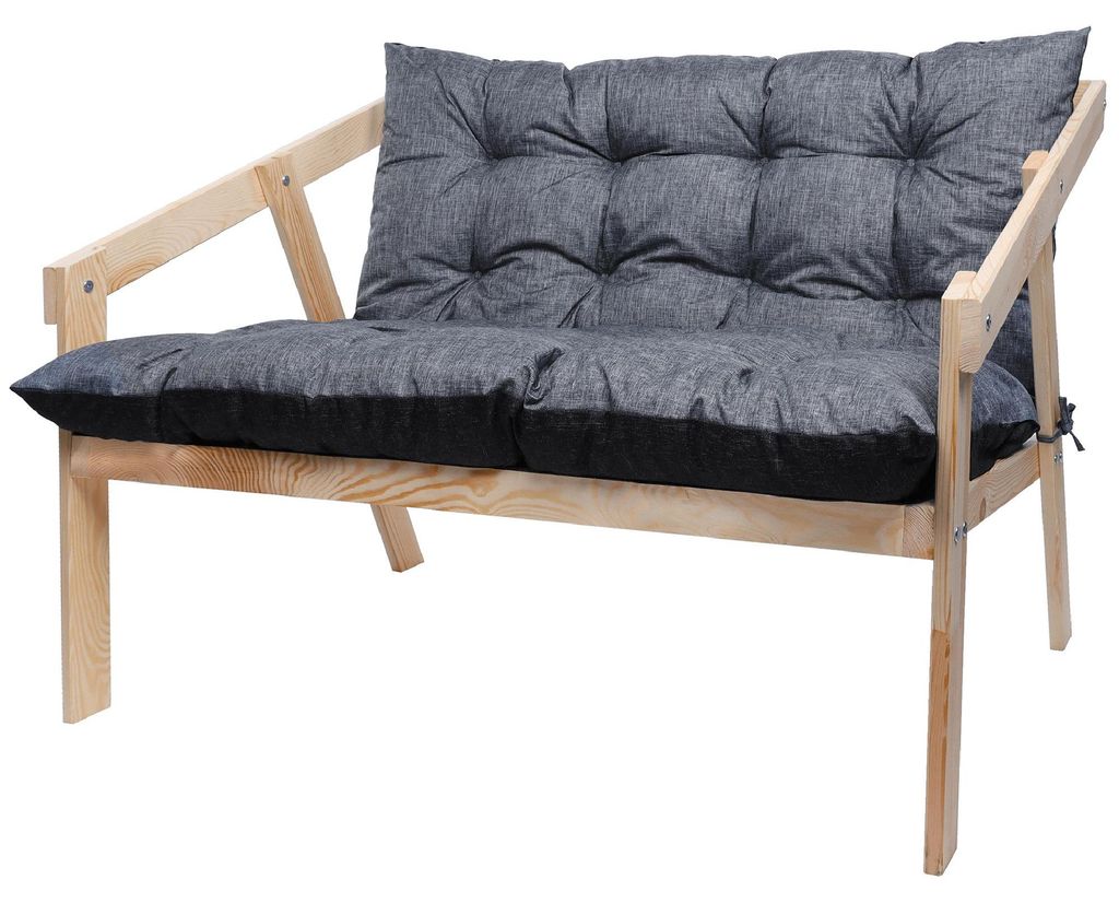 PATKAR Gartensofa 107x76x76 cm mit Sitzkissen - Holz Gartenmöbel für Terrasse, Garrten & Balkon - Gartenkissen Wasserdicht & UV-beständig - Unbe...
