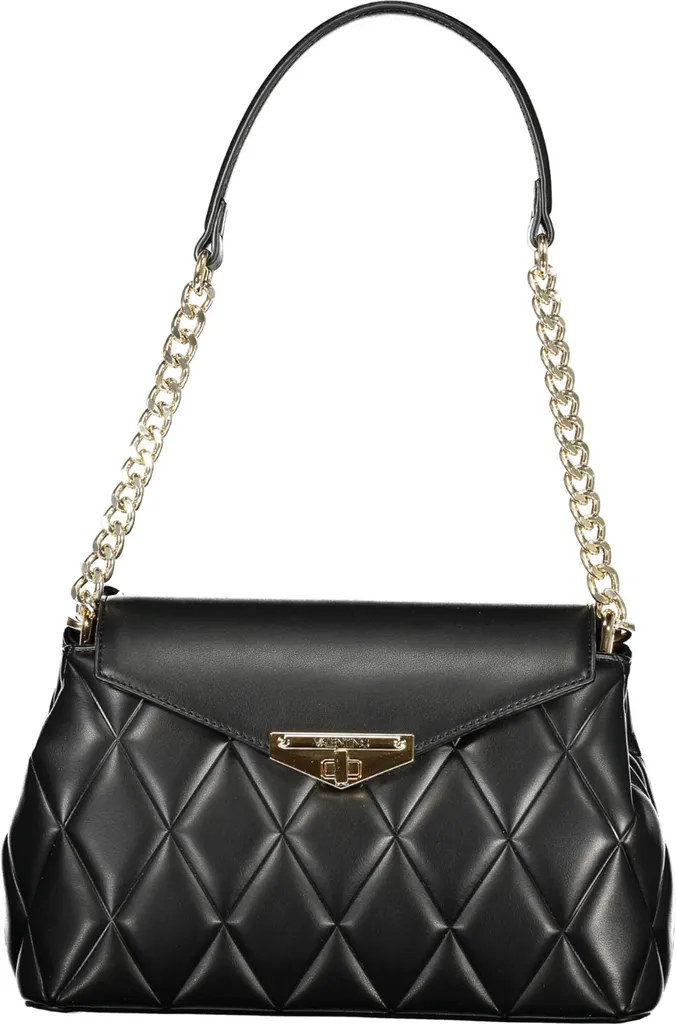 Sac bandoulière femme noir chic à chaîne et fermeture pivotante métal