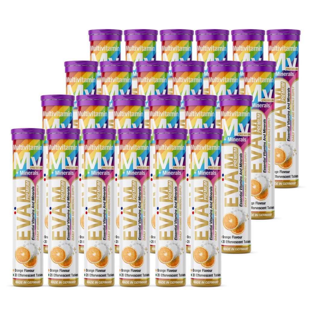 EVÄM Multivitamin + Mineralien Brausetabletten 24er Pack – 12in1 aus Vitaminen & Mineralstoffen, vegan, zuckerfrei, hergestellt in Deutschland