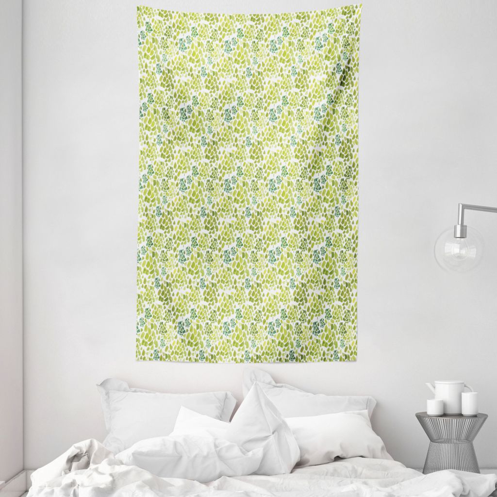 ABAKUHAUS Blätter Wandteppich und Tagesdecke, Brush Stroke Stil Laub aus Weiches Mikrofaser Stoff Waschbar ohne Verblassen Digitaldruck, 140 x 230...