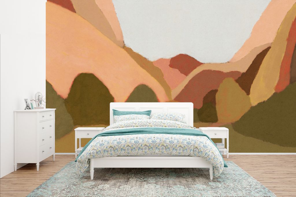 MuchoWow Fototapete für Wohnzimmer oder Schlafzimmer Wandtapete Vinyl Motivtapete Natur - Landschaft - Abstrakt - Kunst - 400x240 cm - Gemustert