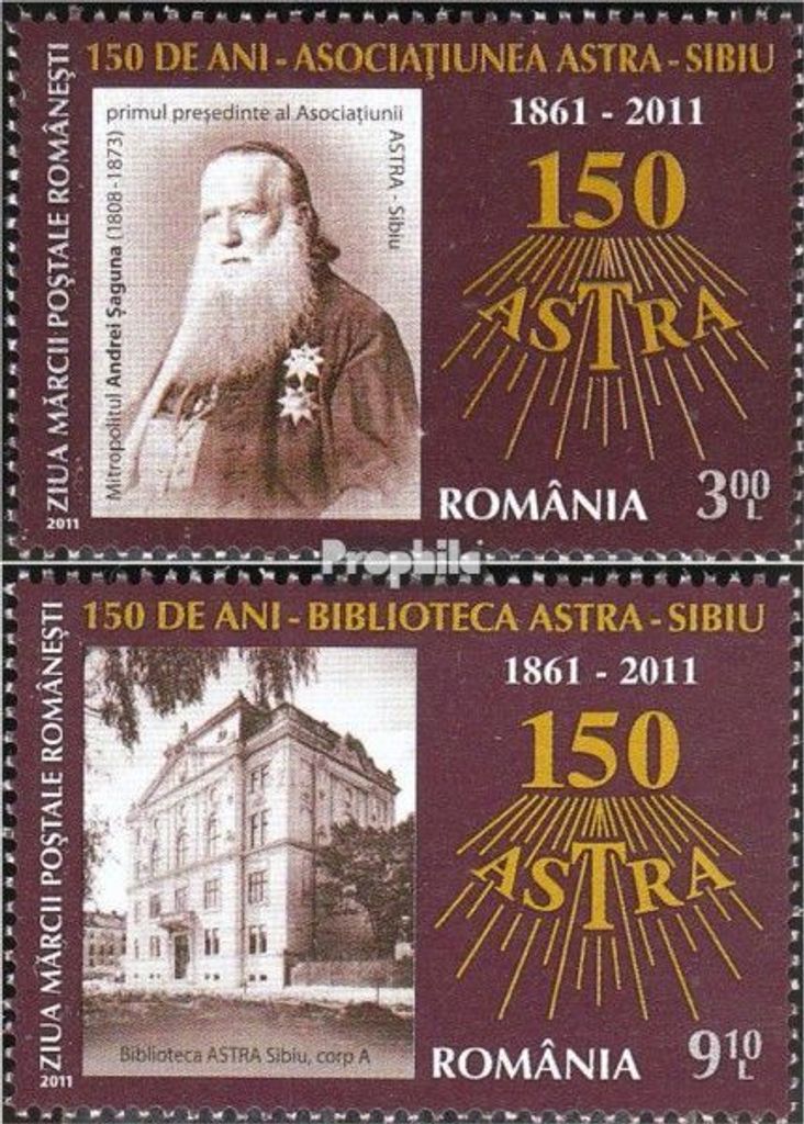 Briefmarken Rumänien 2011 Mi 6540-6541 (kompl.Ausg.) postfrisch Tag der Briefmarke