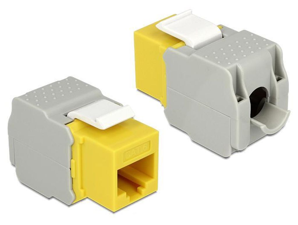 DeLOCK 86345, RJ-45, LSA, Weiblich, Grau, Gelb, Polybag