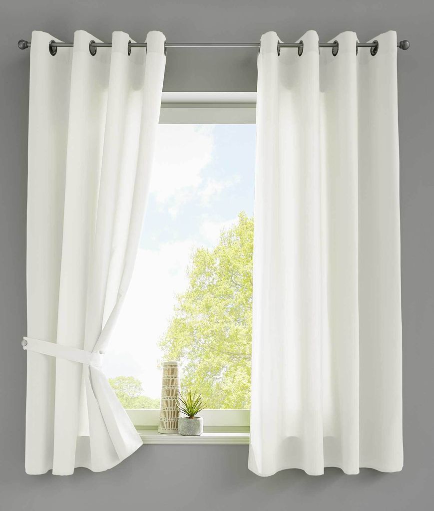 2er Set Vorhänge Schal Ösen »Berlin« HxB 145x140 cm Creme Produktbild 