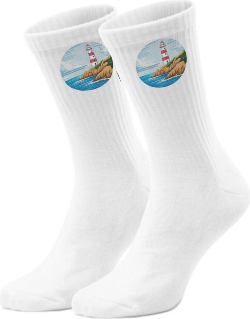 epicsocks Nautik Freude Leuchtturm Socken in 42-46 im Paar Produktbild 
