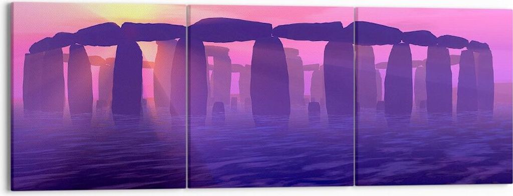Bild auf Leinwand - Leinwandbild - Stonehenge Kreis Geheimnis Geschichte - 150x50cm - Wand Bild - Wanddeko - Leinwanddruck - Bilder - Kunstdruck - ...