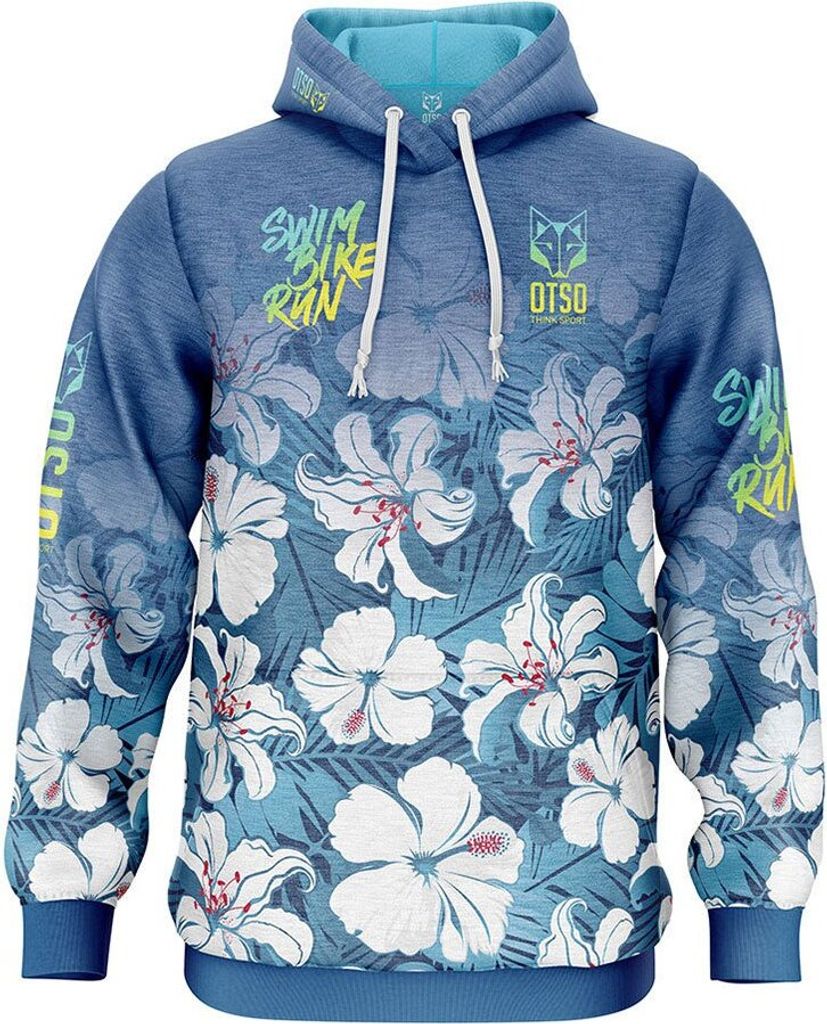 Otso Swim Bike Run Flower Kapuzenpullover Blau L Mann Blau L