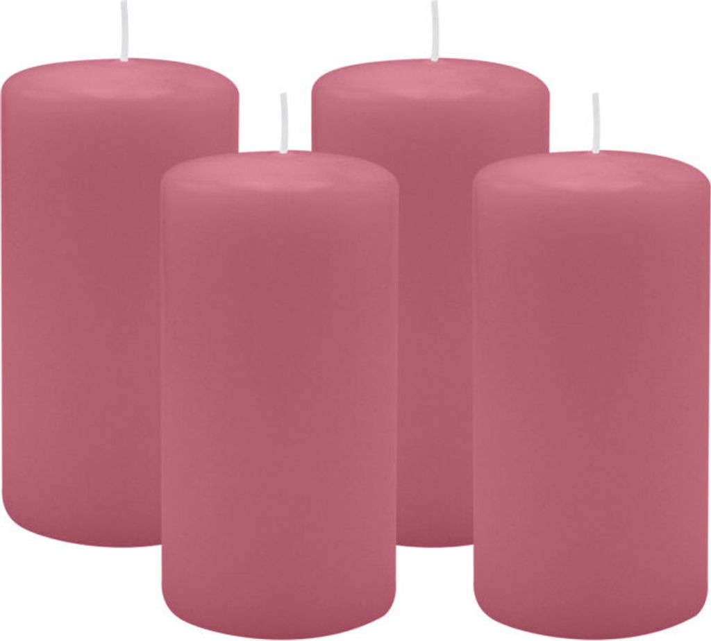 4er Set Adventskranzkerzen Antique Pink Ø 60 x 100 mm
