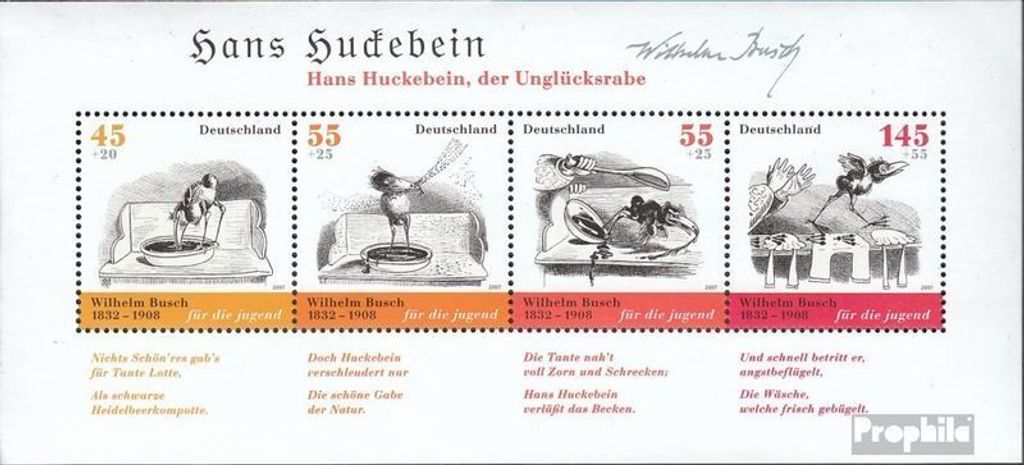 Briefmarken BRD (BR.Deutschland) 2007 Mi Block71 (kompl.Ausg.) FDC Busch