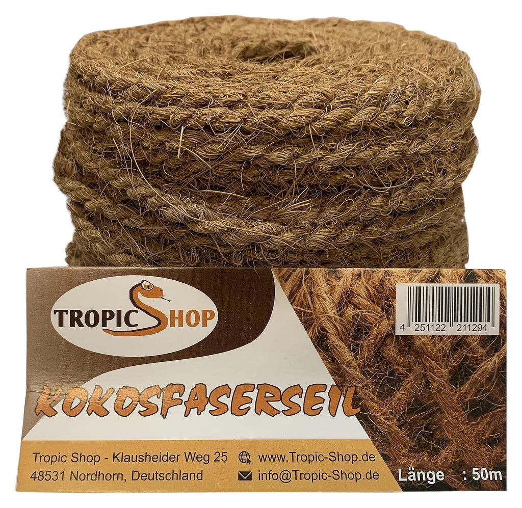 50m Kokosseil - Verwendbar als Terrariendekoration, Sisal Produktbild 