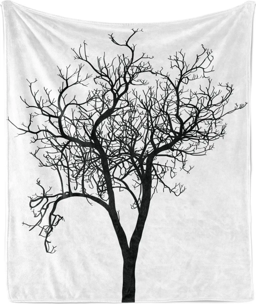 Plaid Decorativo ABAKUHAUS 125x175cm - Design Rami Spogli Bianco e Nero