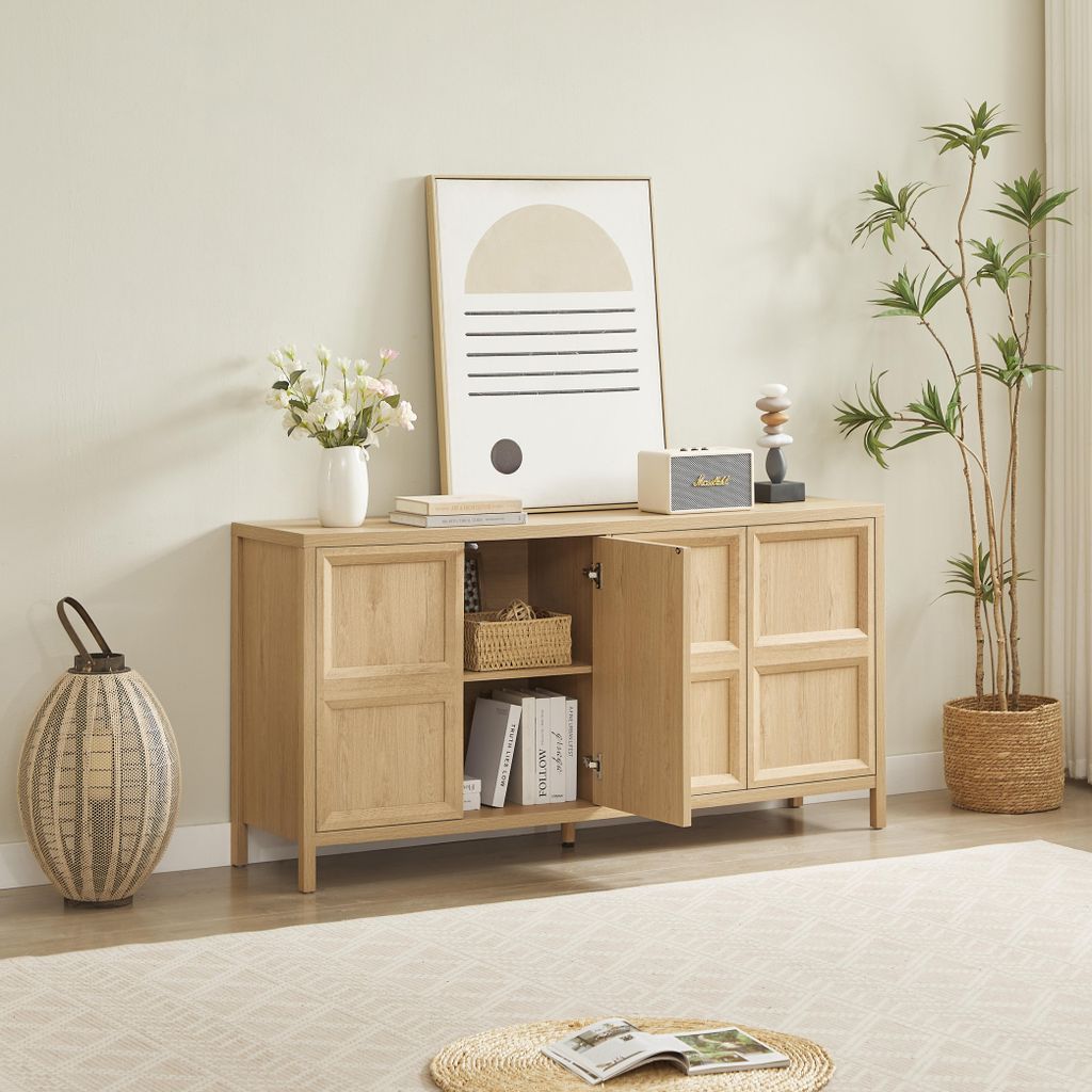 MODFU Dressoir met eikenhoutlook, bijzettafel, keukenkast Productafbeelding 