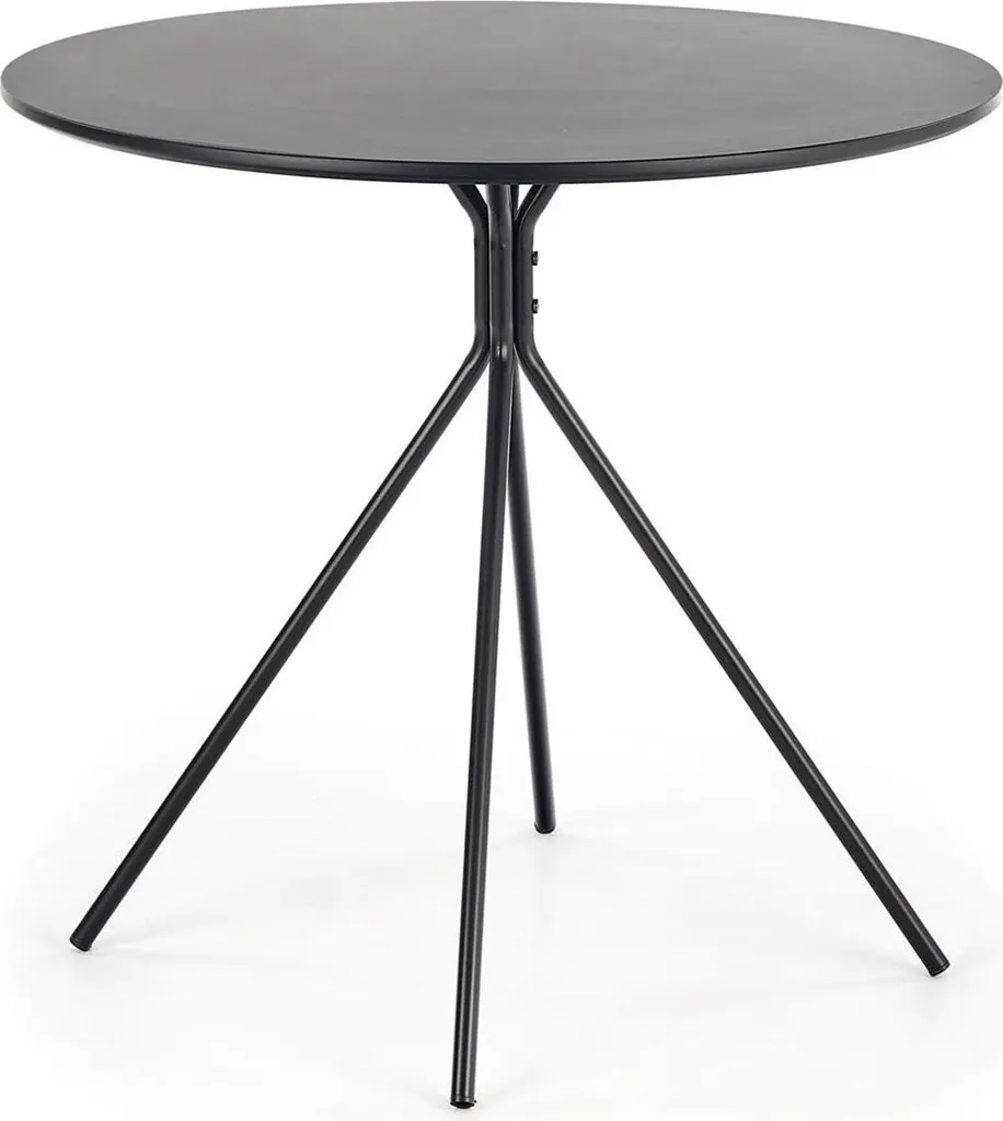 Table ronde Fondi noire anti-rayures pour gagner de la place avec style