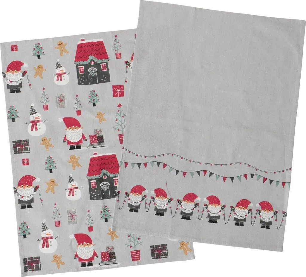 Torchons de Noël MONTI, 50x70cm en coton absorbant, lot de 2 unités