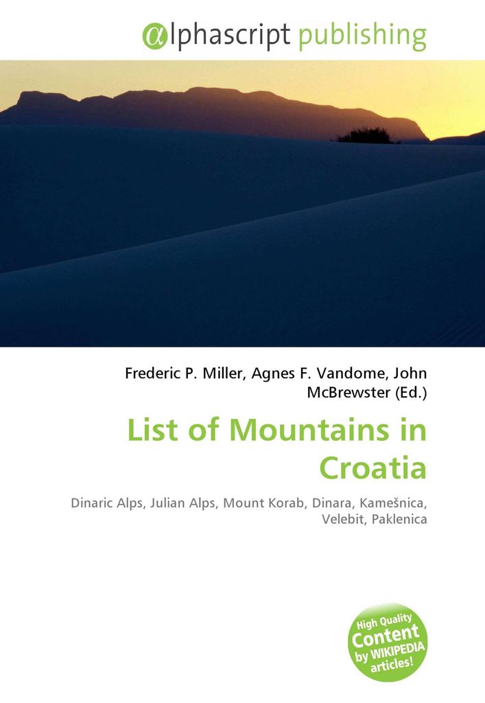 List of Mountains in Croatia