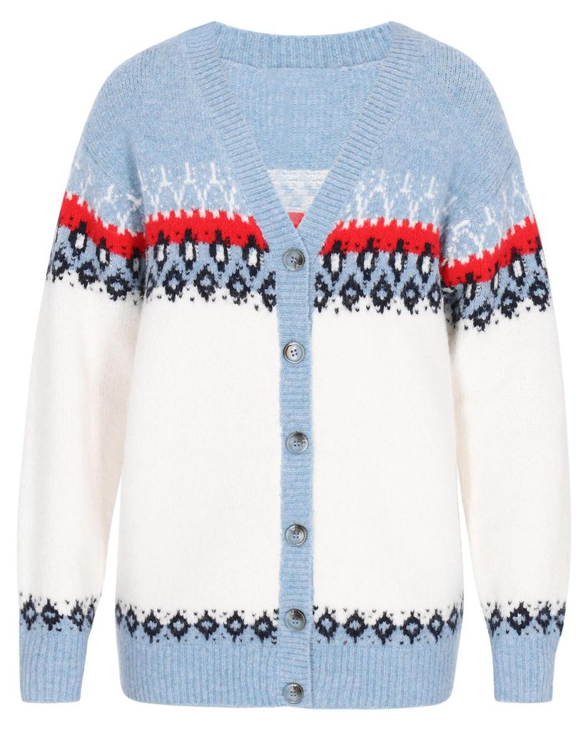 Mutha Damen Cardigan - weiß-mehrfarbig, XS/S