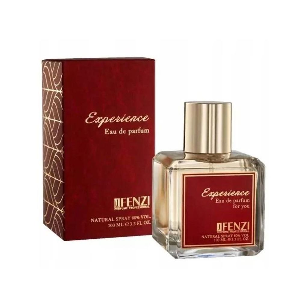 A perfume bottle and its box are displayed against a white background.