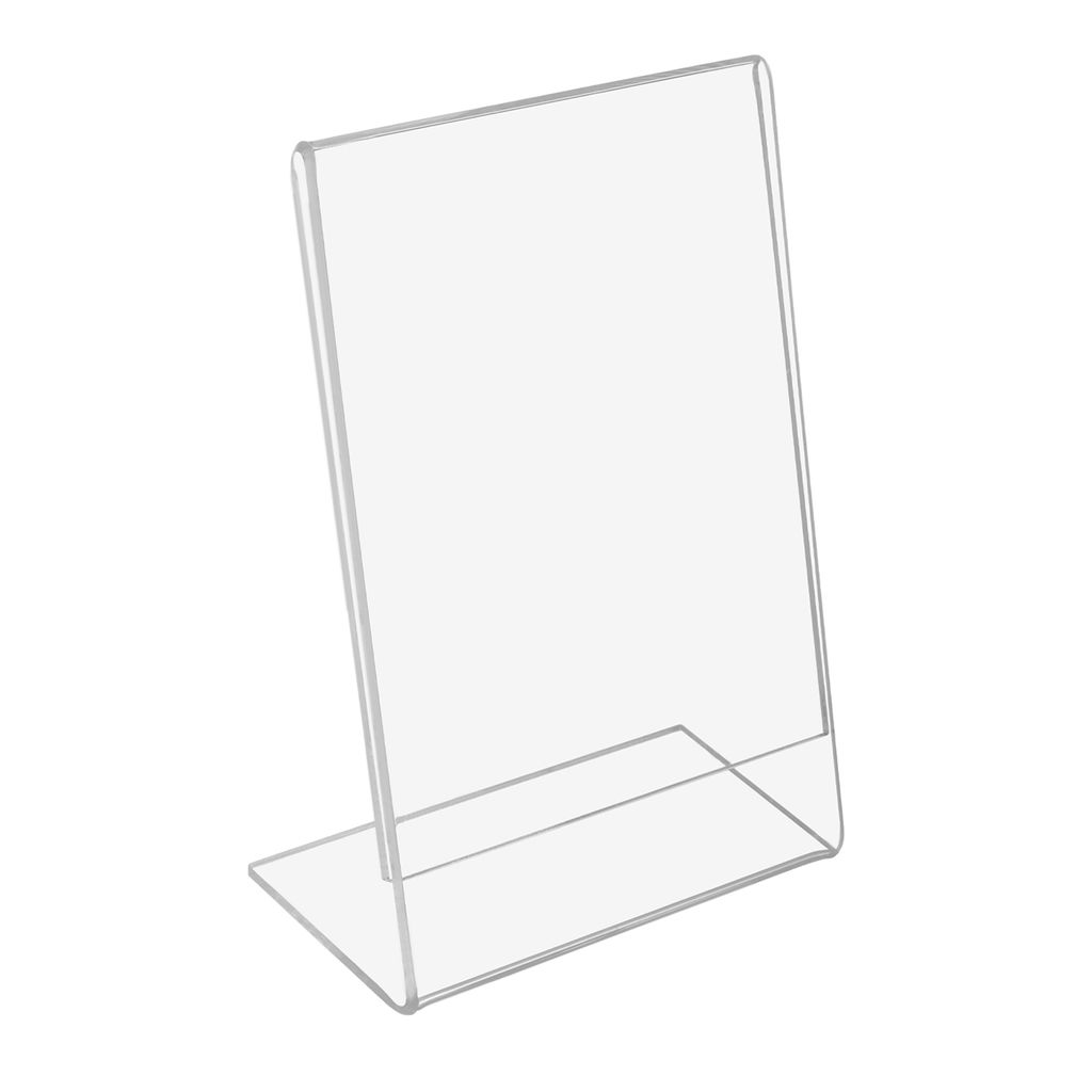 Standfuß A7 für Beschreibung Prospekt Menü Typ L vertikal transparent