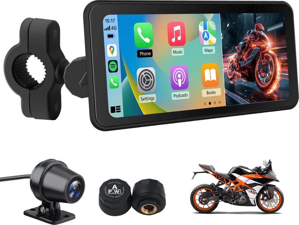 6,25'' Motorrad CarPlay ＆ Android Auto Bildschirm, Produktbild 