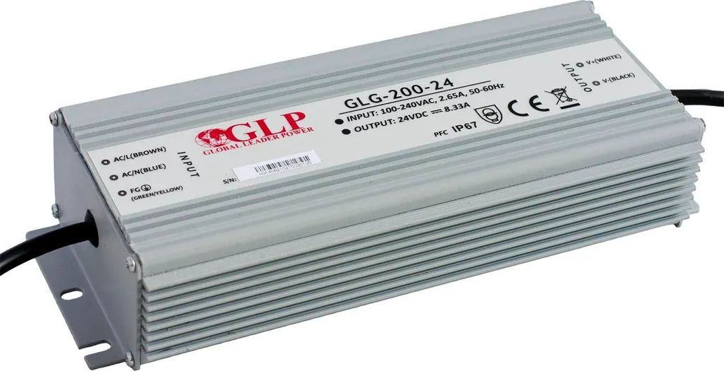 Transformateur LED 24V 200W étanche IP67 avec filtre PFC actif pour bandeau