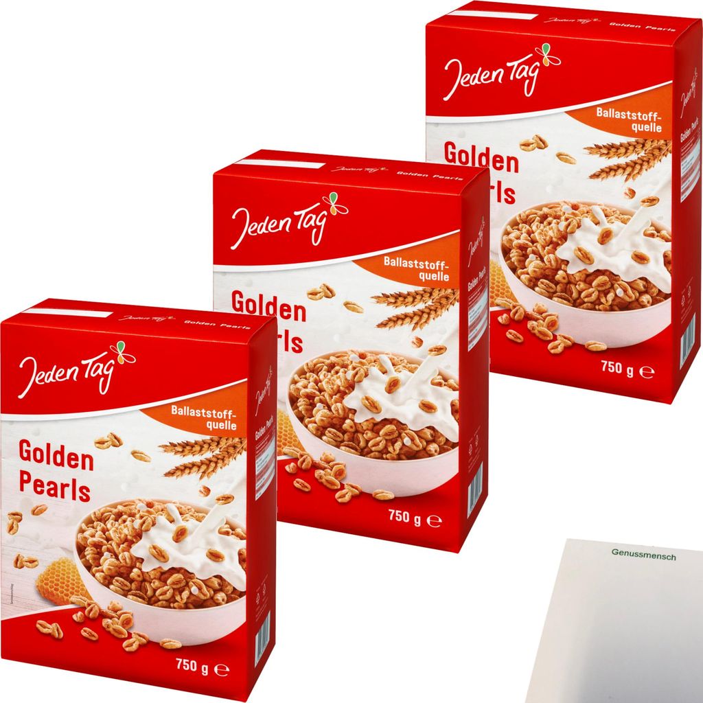 Jeden Tag Golden Pearl 3er Pack (3x750g Packung) + usy Block