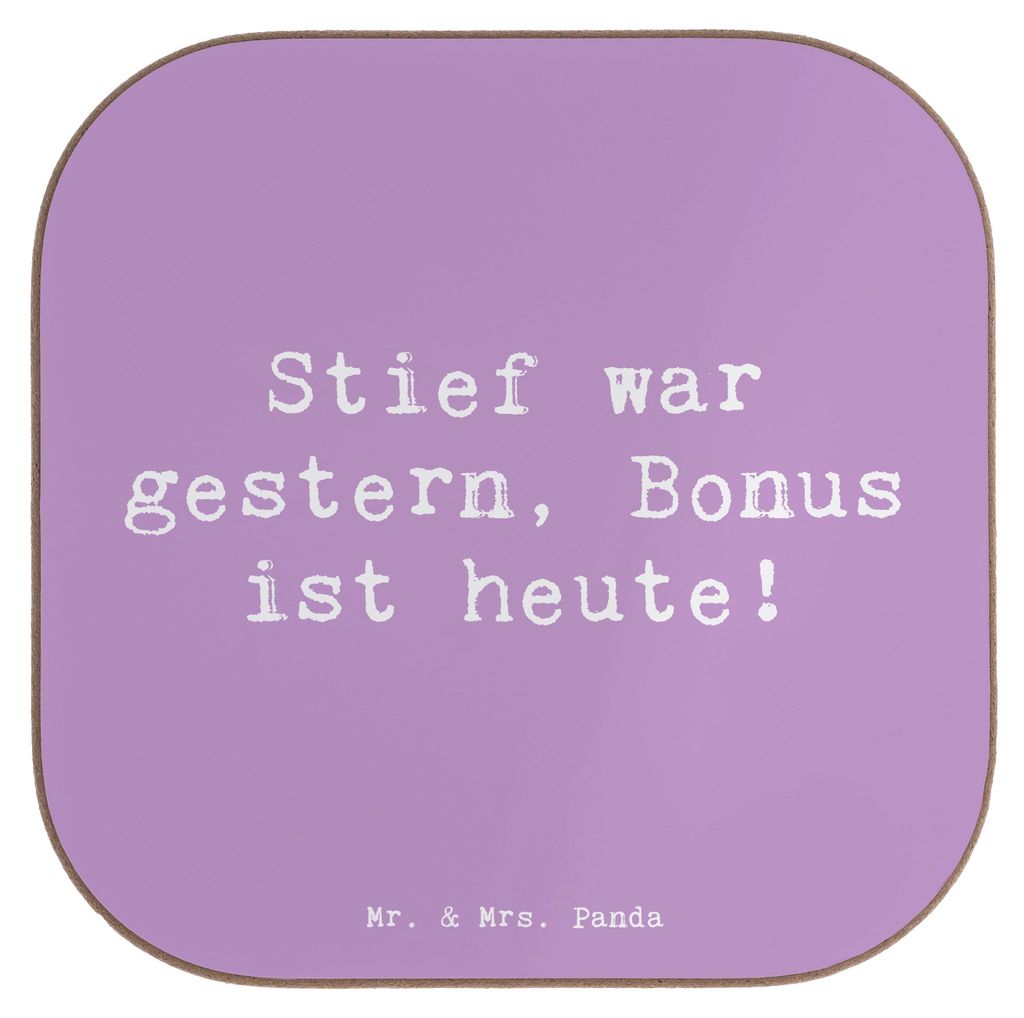 Mr. & Mrs. Panda Untersetzer für Gläser Spruch Bonusvater Freude - Lavendeltraum - Geschenk, Patchworkfamilie, Tassenuntersetzer, Tischuntersetze...
