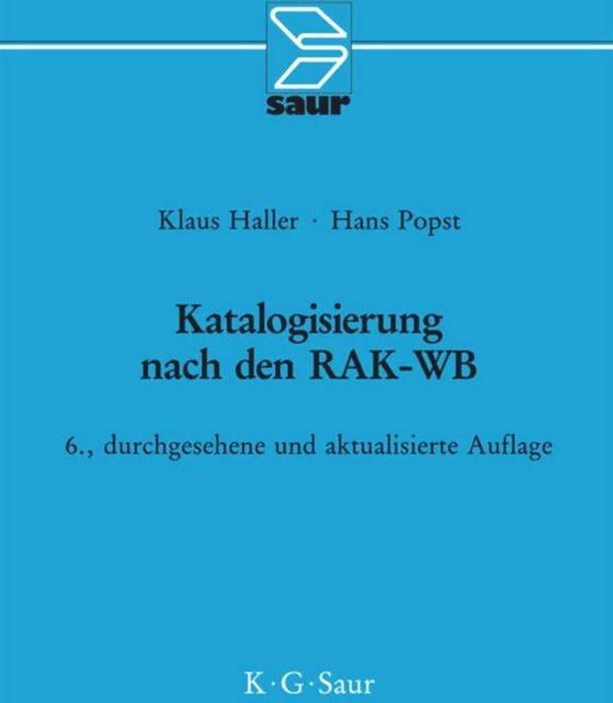 Katalogisierung nach den RAK-WB