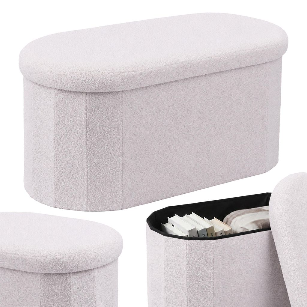 Relaxdays Zitbank, bekleed met teddy stof, met Productafbeelding 