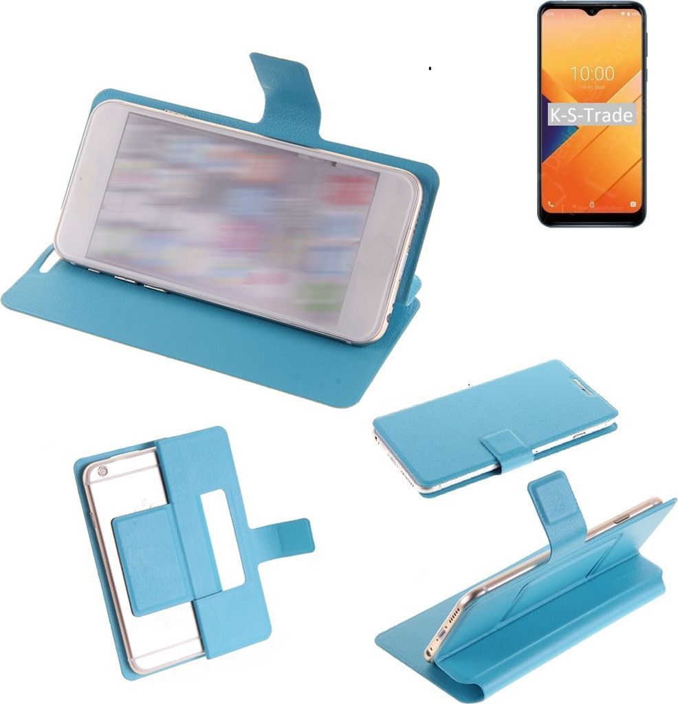 K-S-Trade Schutzhülle Handyhülle kompatibel mit Wiko Y81 Flip cover Handy case Smartphone Klapphülle blau