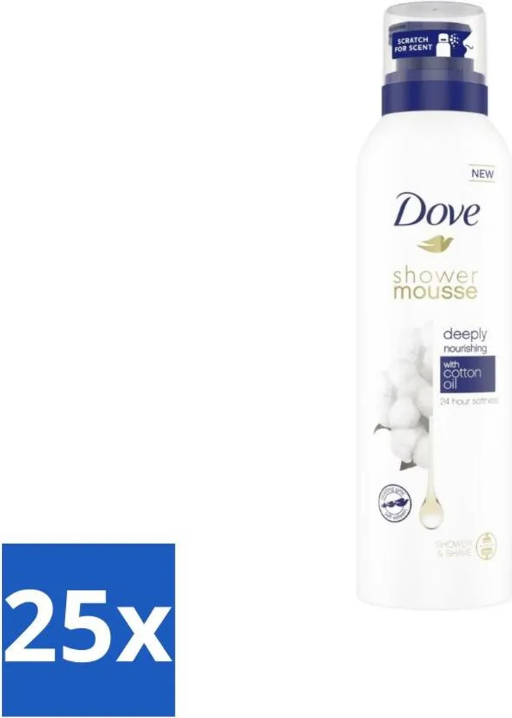 Dove Doccia Schiuma Nutrimento Profondo 200ml - Scorta 25 Pezzi Prezzo Ingrosso