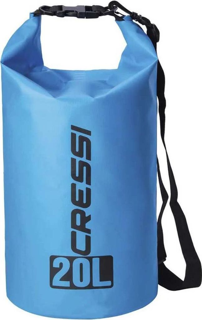 Cressi Dry Bag Tasche Wassersport 20 LT Blau langlebig wasserdicht für Tauchen Bootfahren Kajak Angeln Rafting Schwimmen Camping Snowboarden