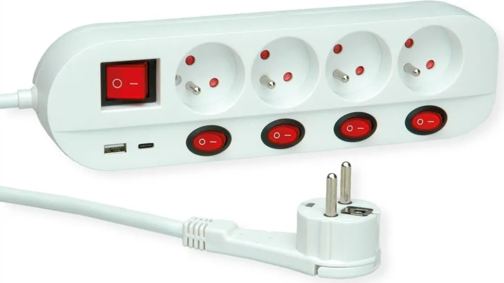 Multipresa Professionale ROLINE 19.07.2347 4x UTE 3m 16A USB