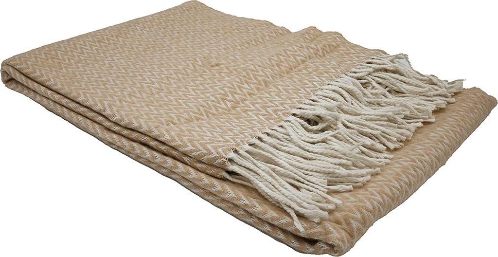 Fair De Luxe Baumwolldecke | wärmende Wohndecke/Plaid vielseitig einsetzbar | Beige
