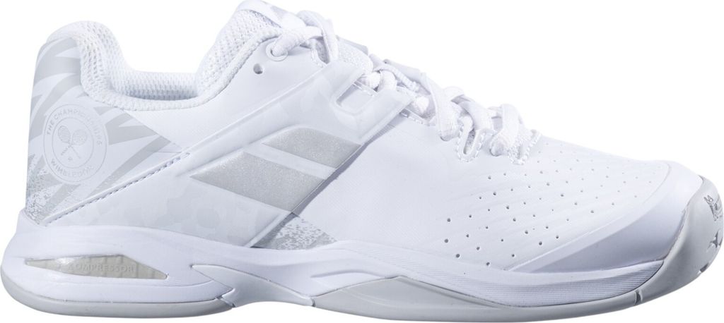 Babolat Propulse All Court Wimbledon Junior Tennis Tennisschuhe Sportschuhe weiß/grau 33S23553-1019, Schuhgröße:38.5 EU