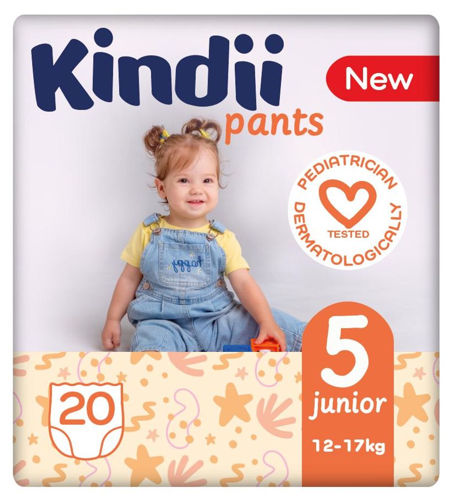 Kindii Plenky pro děti Velikost 5 (12-17 kg) 20 kusů Obrázek produktu 