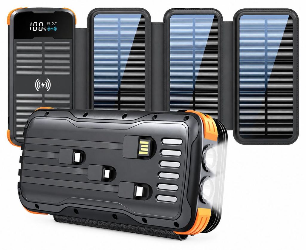 Siltcon Solar-Powerbank Extreme 30000 mAh – 4 Solarpanels Produktbild 
