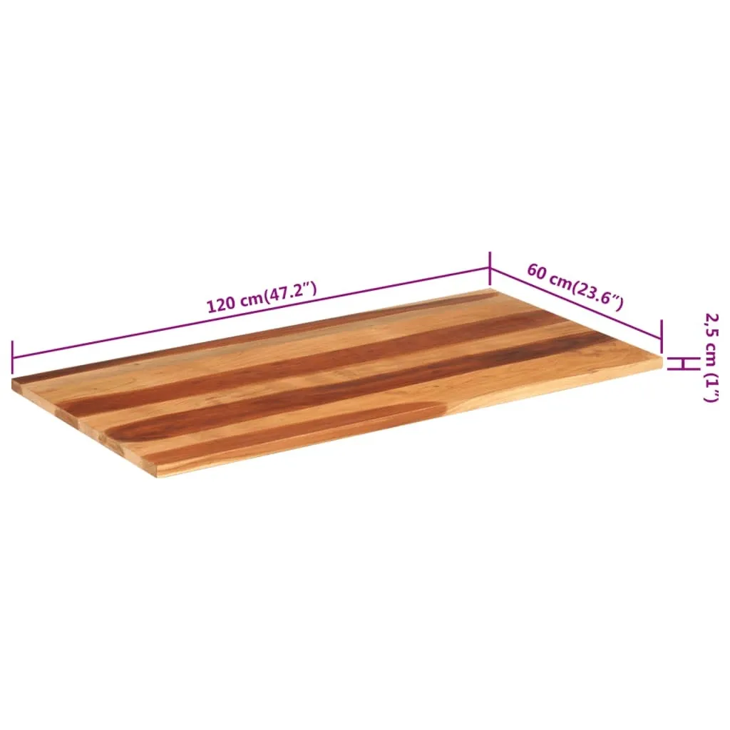 Plateau de table en bois de rose massif durable avec chants bruts - 8