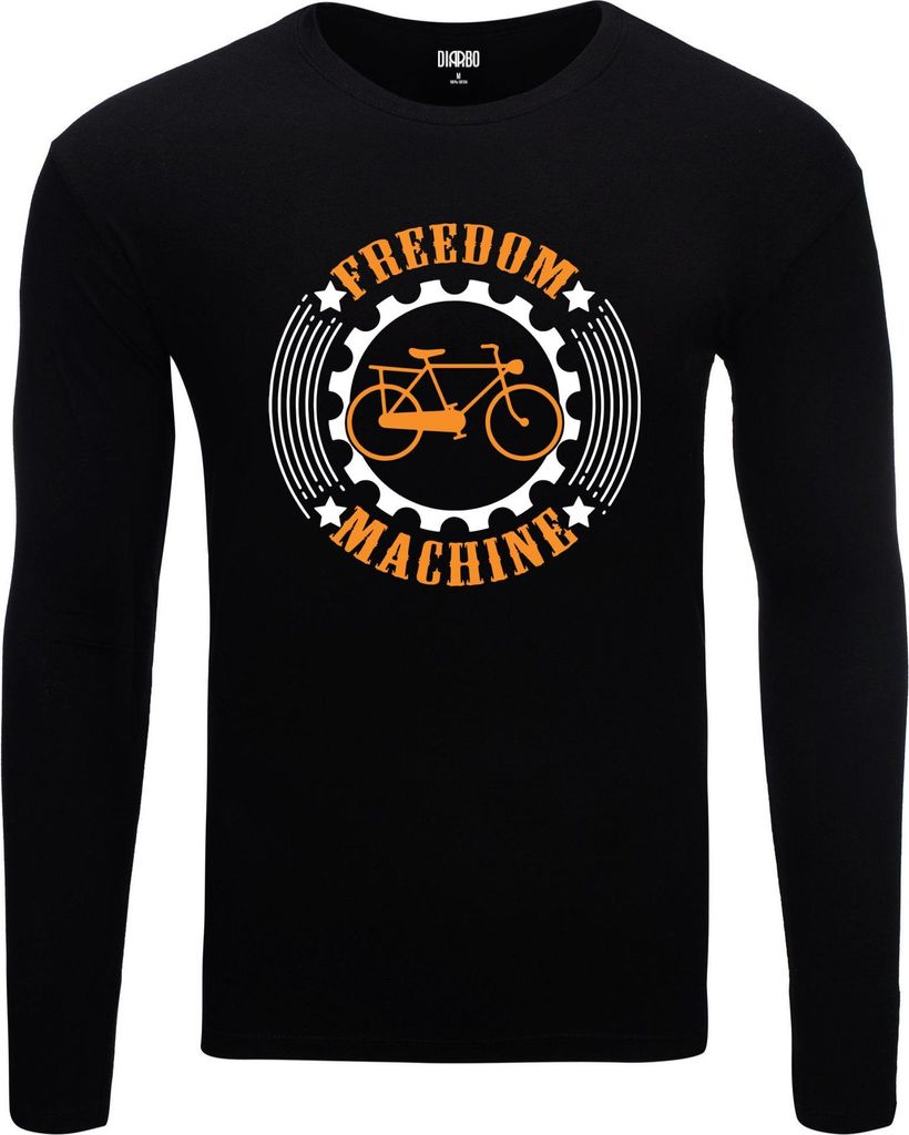 Herren Warm, Langarm-T-Shirt mit Druck Freiheitsmaschine Schwarz Gr.XXL