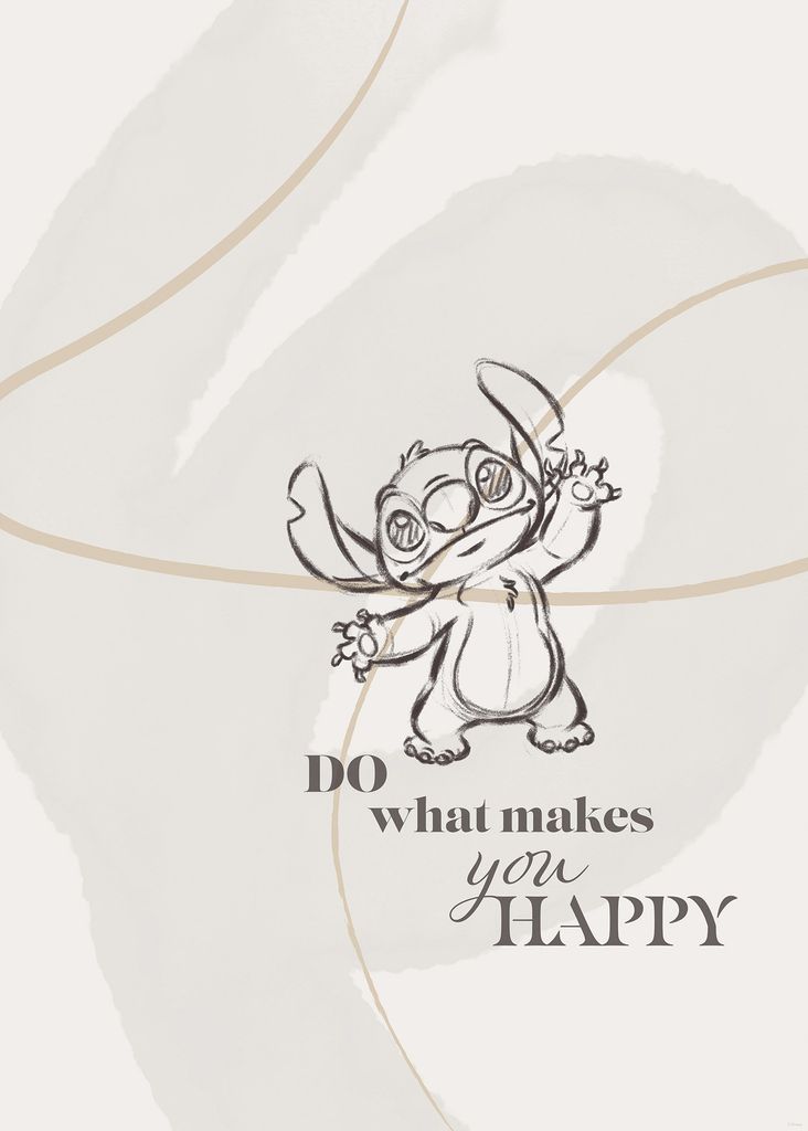 Komar Wandbild- Disney Lilo and Stitch Do What Makes You Happy - Größe 50 x 70 cm