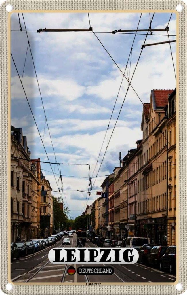 vianmo Blechschild 18x12 cm Leipzig Connewitz Bahngleisen Bildmotiv Reisemotiv Abenteuer Reisen