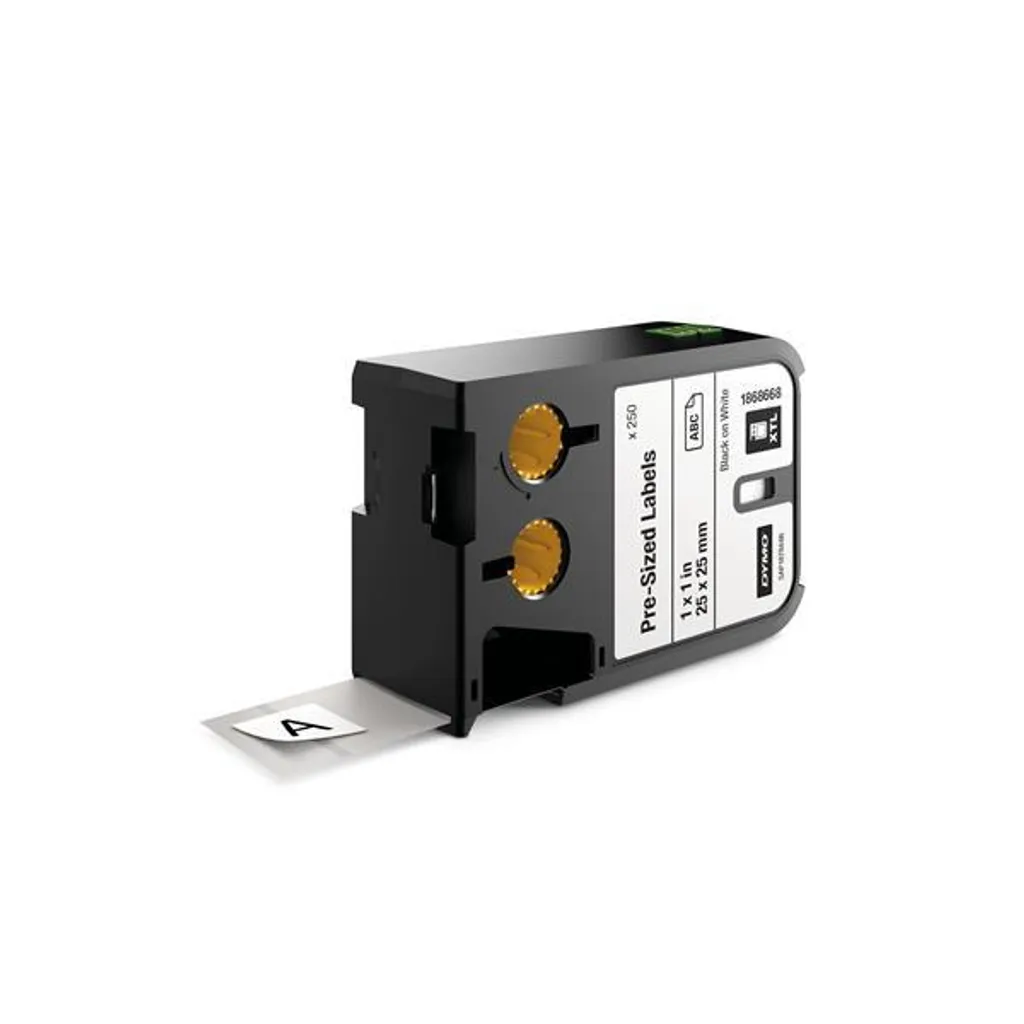 Dymo XTL 1868668 Étiquettes Polyester Résistantes 25x25 mm Noir/Blanc