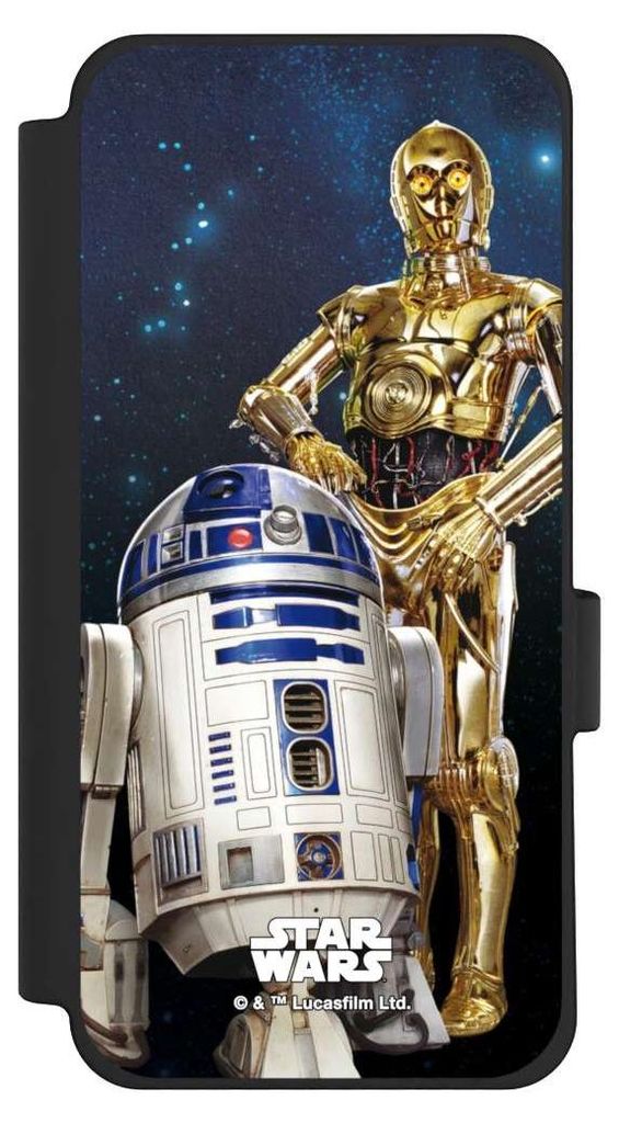 NIVOCASE Klapphülle für Google Pixel 10 Pro XL Handyhülle aus Kunst Leder NIVOflip schwarz Star Wars Weltall R2D2
